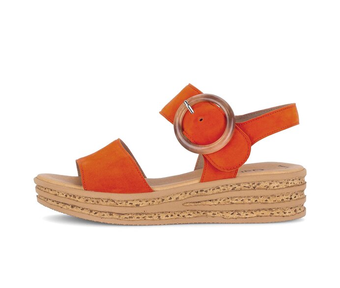 Sandale met plateauzool oranje #0