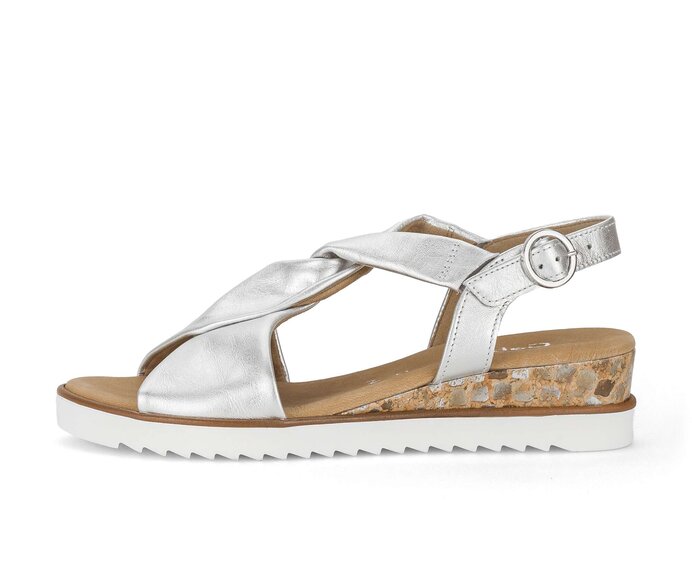 Keilsandalette silber #0