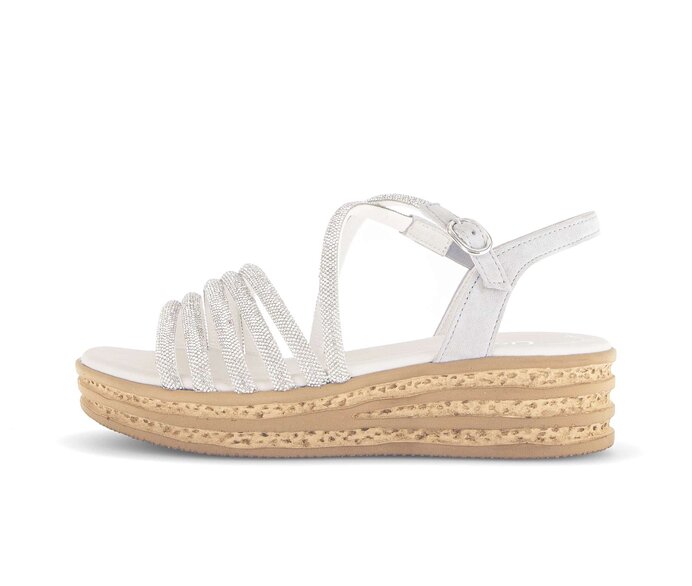 Sandale met plateauzool zilver #0