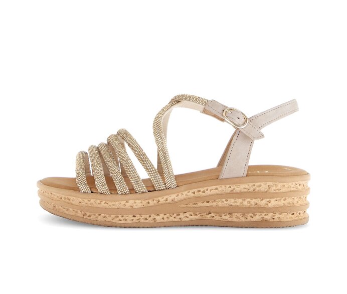 Sandale met plateauzool goud #0