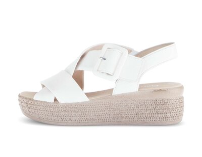 Sandale à plateforme crème