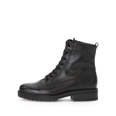 Enkellaarsjes met veter zwart