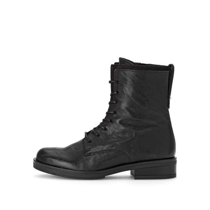 Enkellaarsjes met veter zwart #0