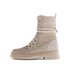 Schnürstiefelette beige
