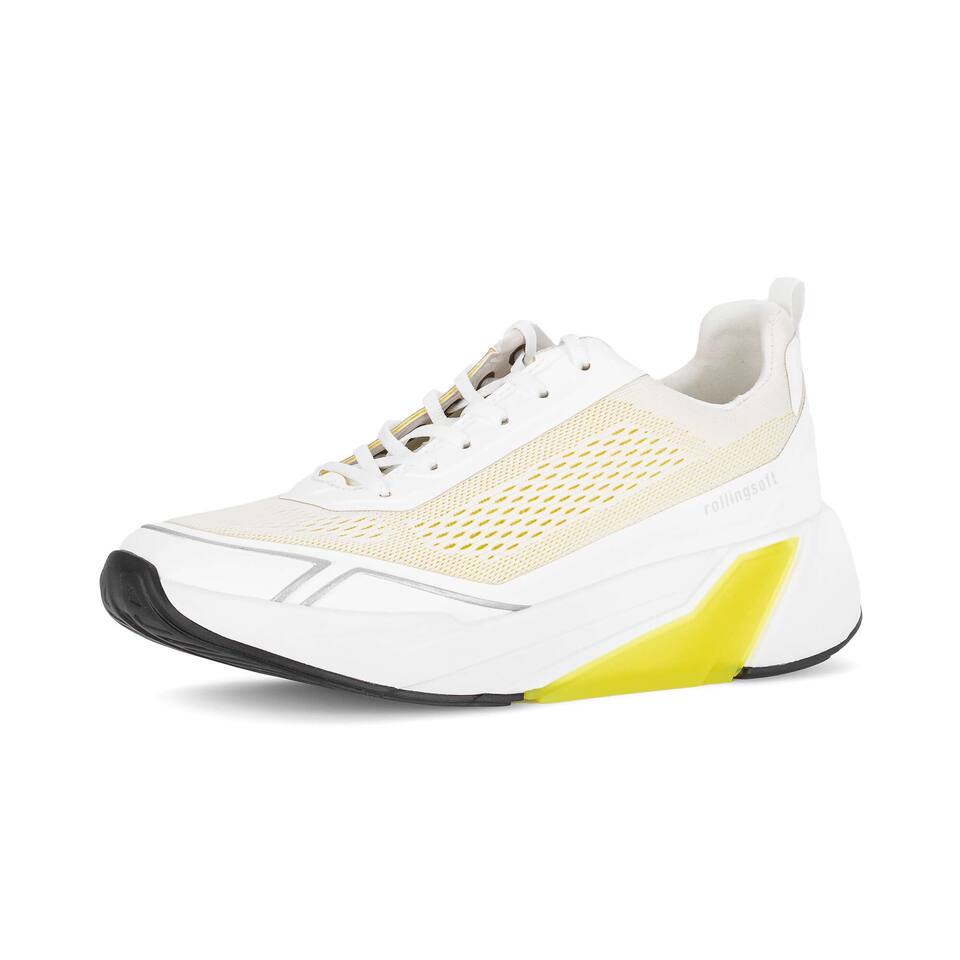 rollingsoft Damen Sneaker low; Textil in weiß; flacher Absatz mit Gummi/EVA-Sohle