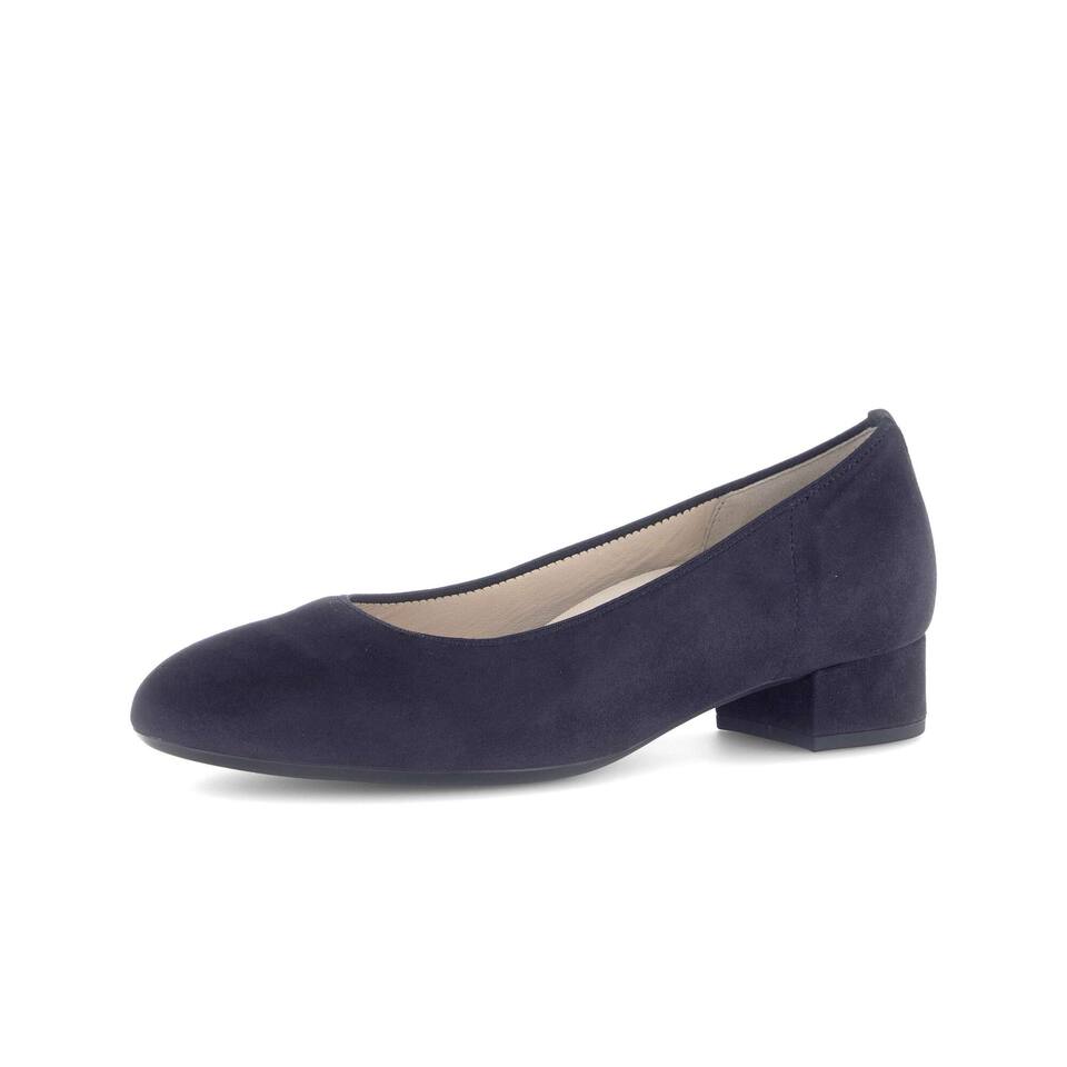 Gabor Dames Elegante pumps; Suède; blauw; Blokhak; TPU-zool