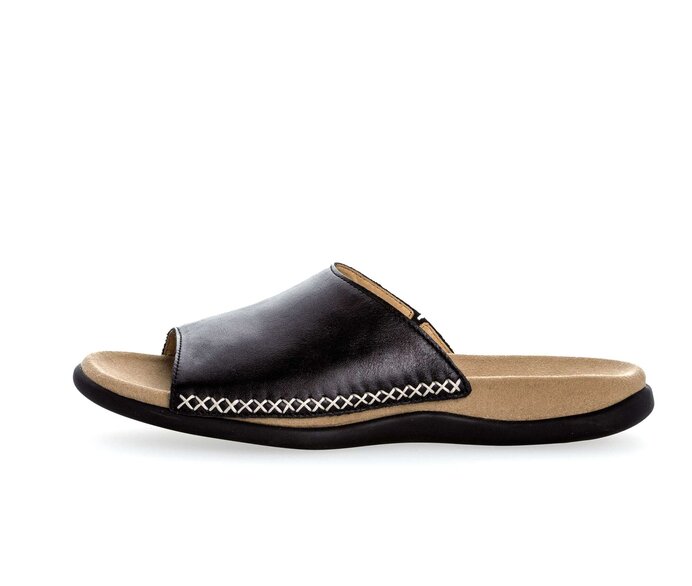Slipper 03.705.27 Glad leer zwart Gabor