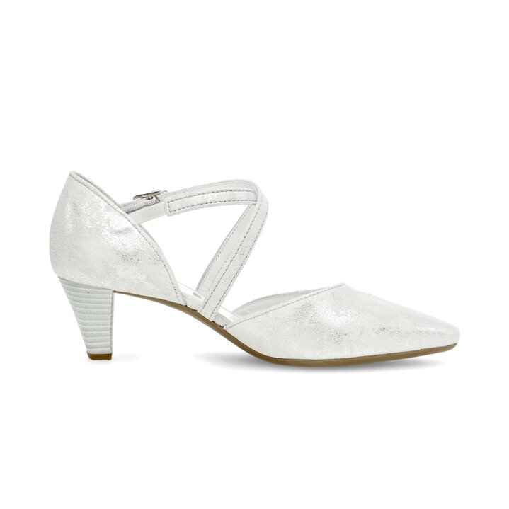 Pumps med ankelrem silver #1