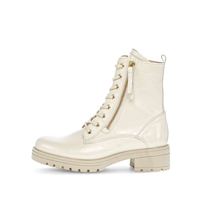 Stivaletto stringato crema