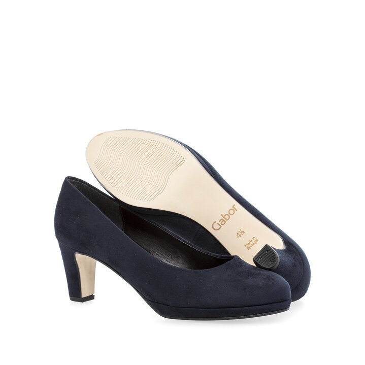 Platåpumps blå #4