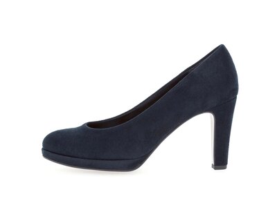 Décolleté con plateau blu