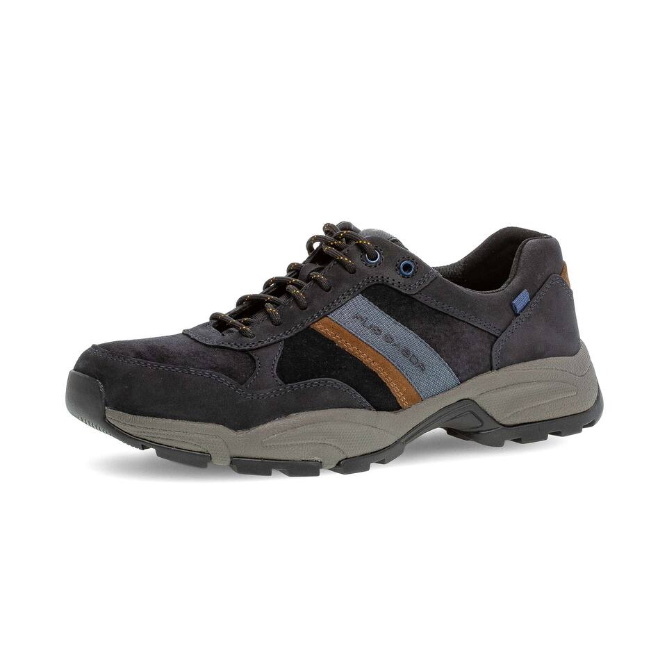 Gabor Mannen Lage sneakers; Suède; blauw; Blokhak; Rubber/EVA-zool