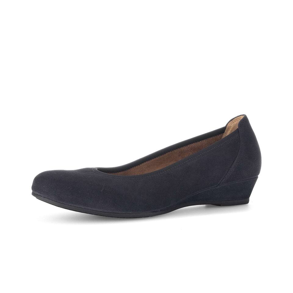 Gabor Damen Keilpumps; Rauleder in blau; Keilabsatz mit TPU-Sohle