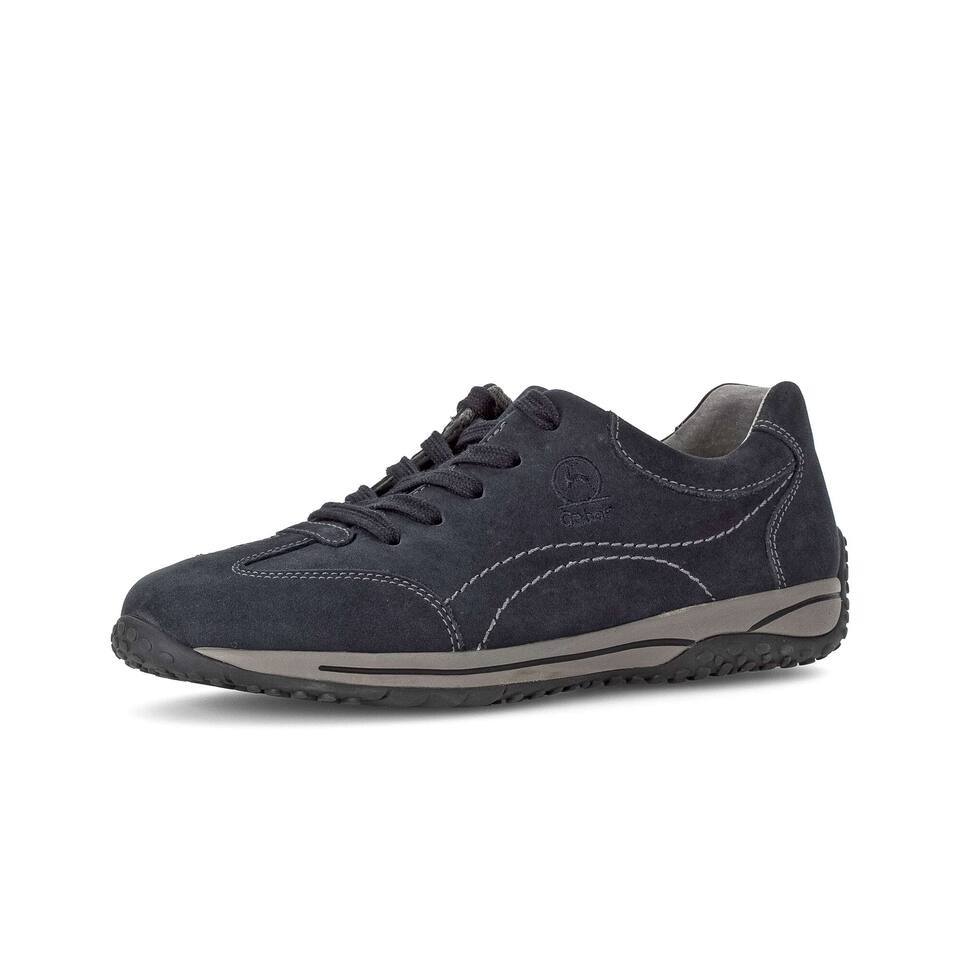 Gabor Damen Sneaker low; Rauleder in blau; flacher Absatz mit Gummi/EVA-Sohle